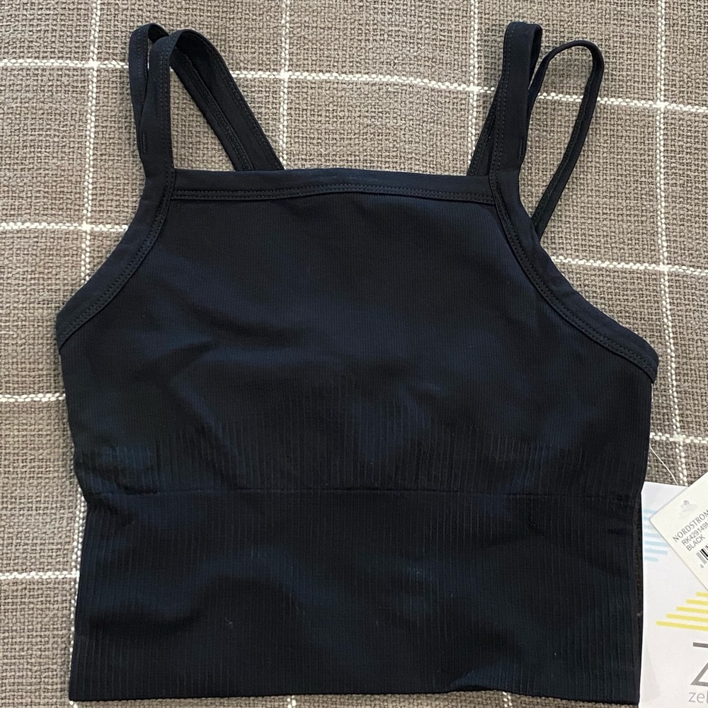 Z by Zella, Woman’s Small, Black Ribbed, Sports Bra